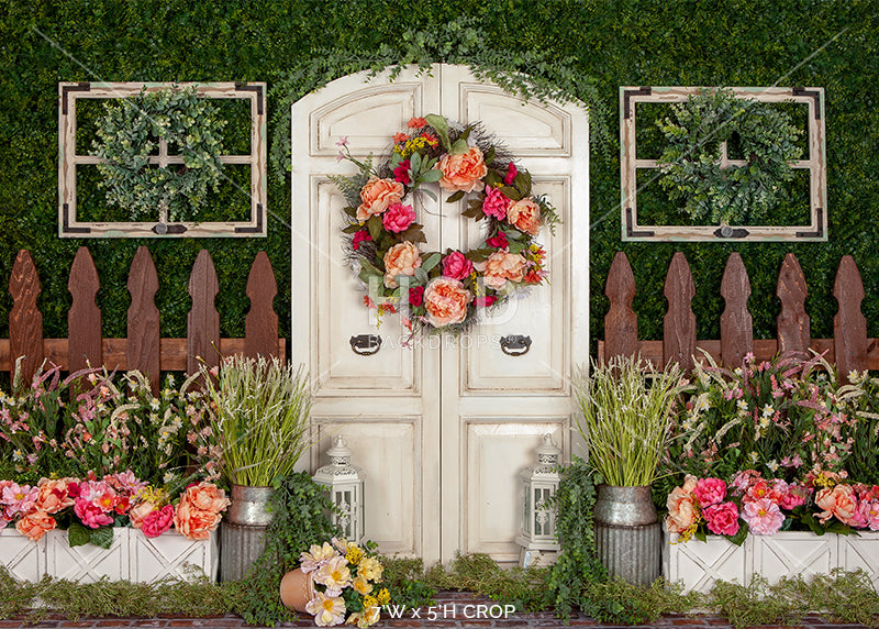 Spring Garden Door - HSD Photography Backdrops 