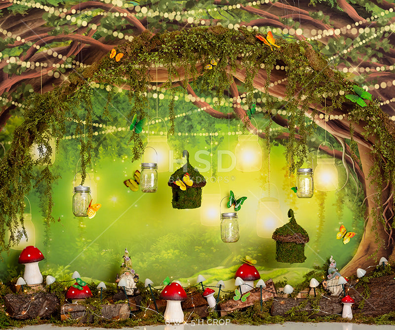 Enchanted Forest Theme Backdrop with Garden for Photography