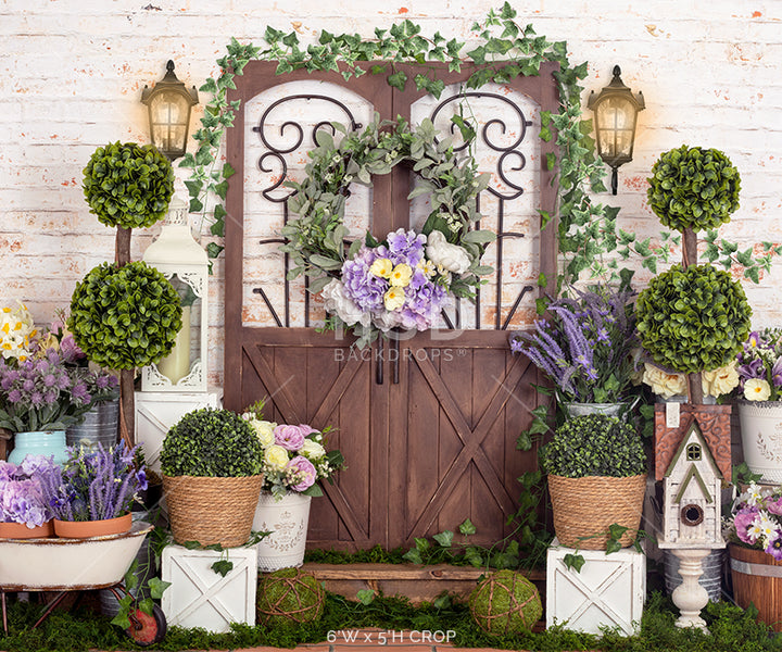 Spring Photo Backdrop | Garden Villa Spring Backdrops for Photography