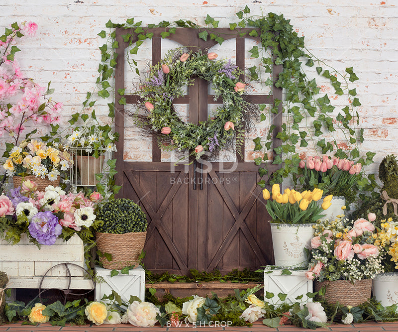 Spring Photo Backdrop | Spring Porch Easter Backdrops for Photography