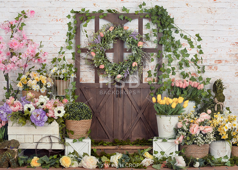 Spring Photo Backdrop | Spring Porch Easter Backdrops for Photography