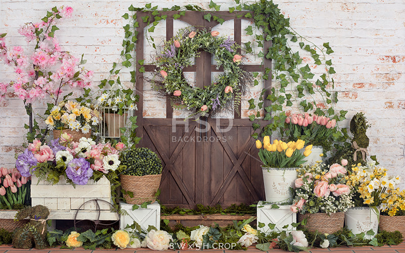 Spring Photo Backdrop | Spring Porch Easter Backdrops for Photography