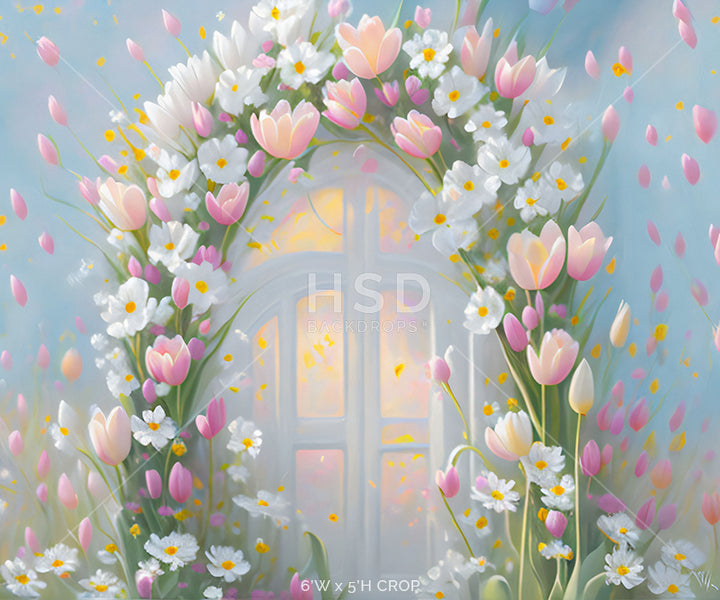 Easter Photography Backdrops | Arched Easter Spring Floral Backdrop