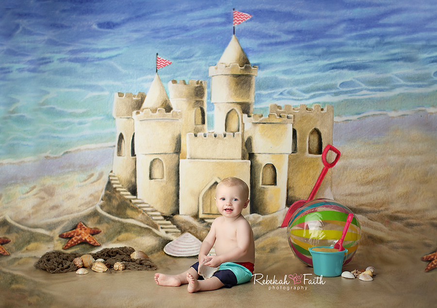 Summer Sand Castle - HSD Photography Backdrops 