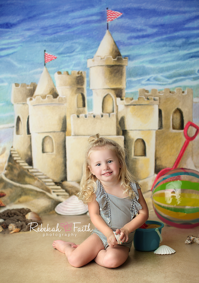 Summer Sand Castle - HSD Photography Backdrops 