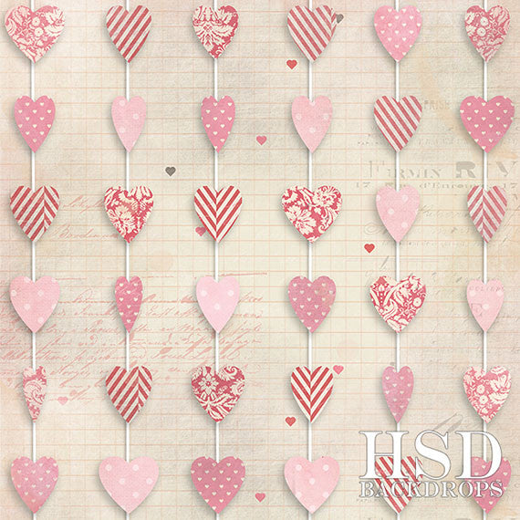 Hanging Hearts - HSD Photography Backdrops 