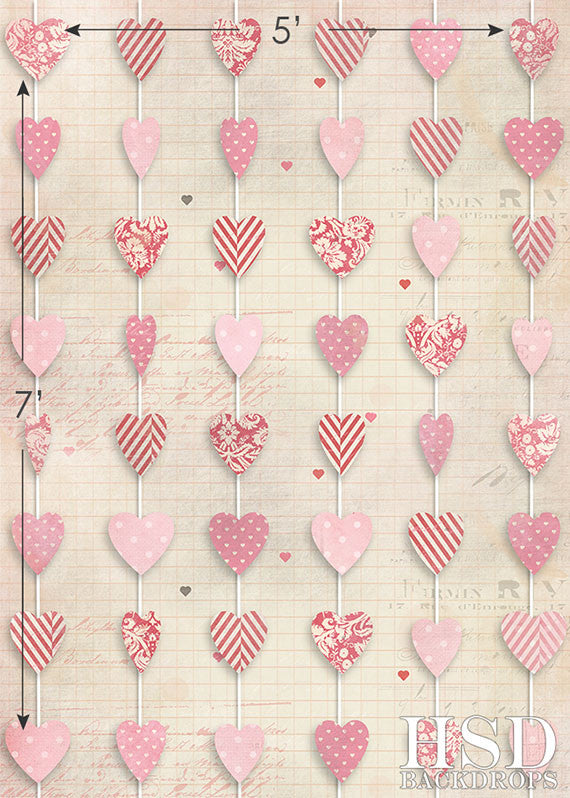 Hanging Hearts - HSD Photography Backdrops 