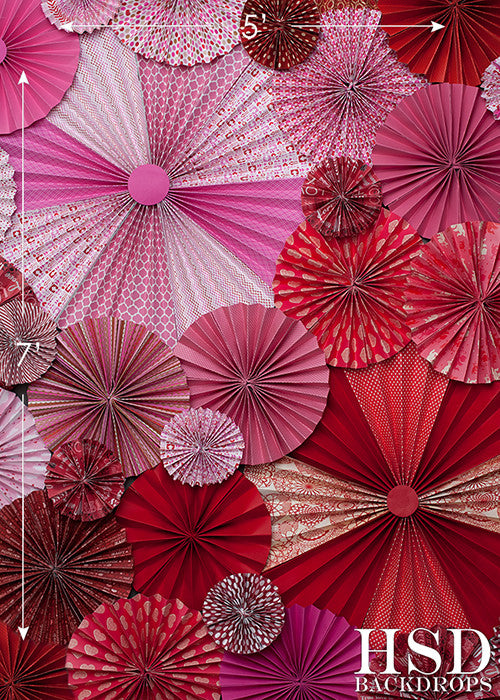 Valentine's Day Pinwheel Fans Photography Backdrop Background Props