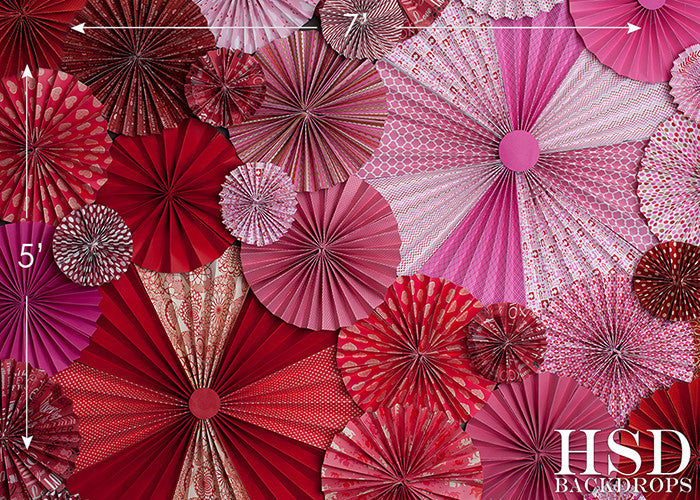 Valentine's Day Pinwheel Fans Photography Backdrop Background Props