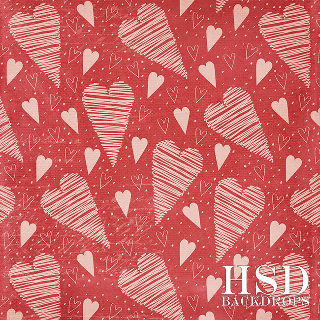 Doodle Hearts - HSD Photography Backdrops 