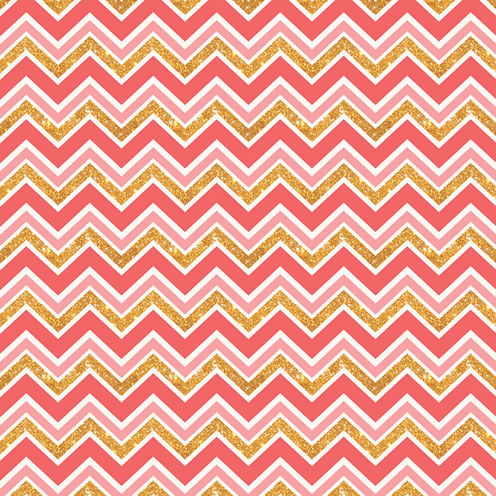 Pink & Gold Chevron - HSD Photography Backdrops 