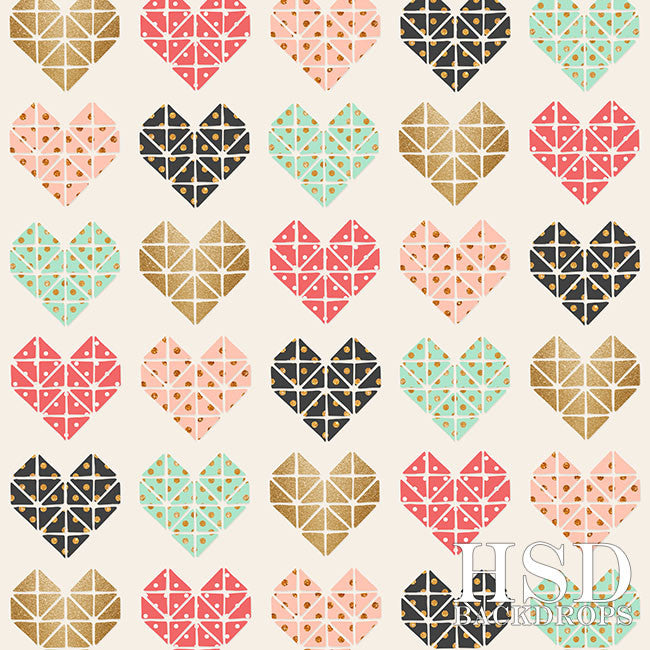 Geometric Hearts - HSD Photography Backdrops 