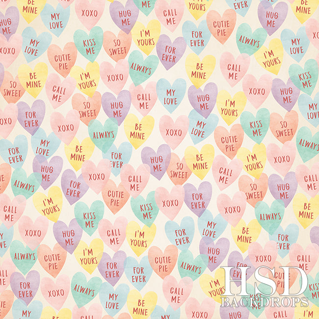 Candy Hearts - HSD Photography Backdrops 