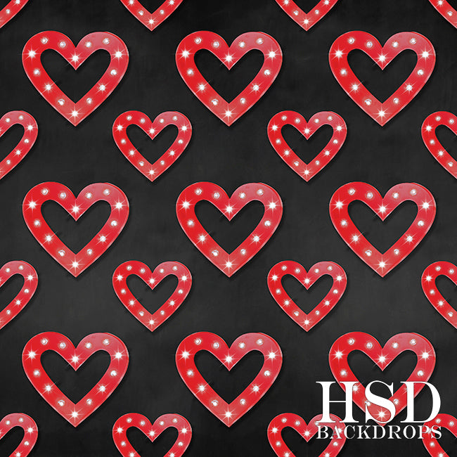 Marquee Hearts - HSD Photography Backdrops 