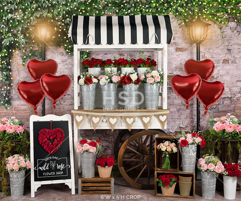 Valentine's Day Flower Cart - HSD Photography Backdrops 
