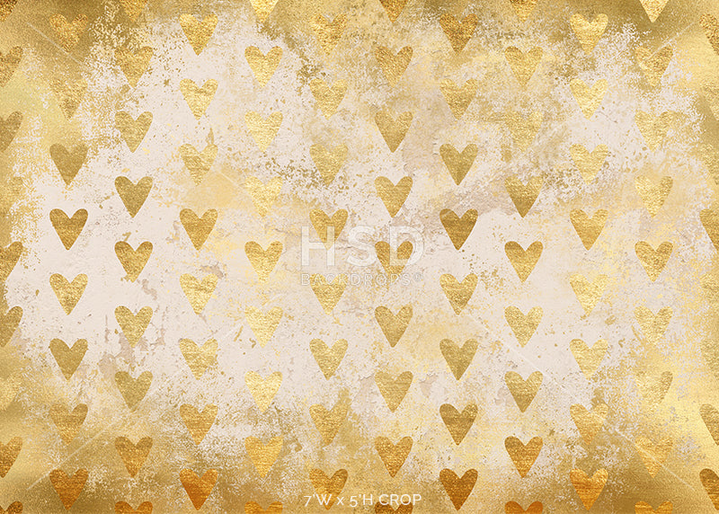 Gold Foil Hearts - HSD Photography Backdrops 