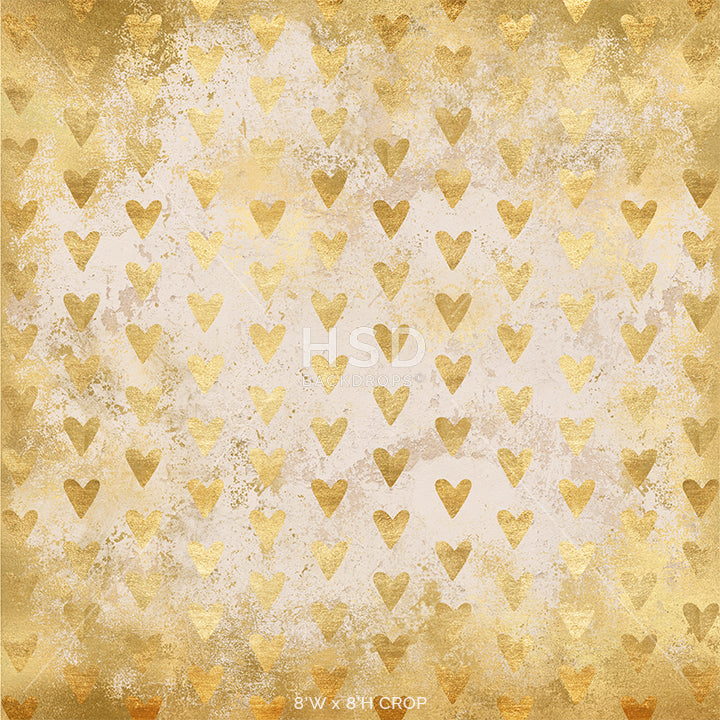 Gold Foil Hearts - HSD Photography Backdrops 