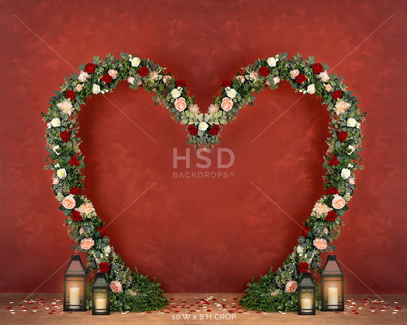 Floral Heart (lights) - HSD Photography Backdrops