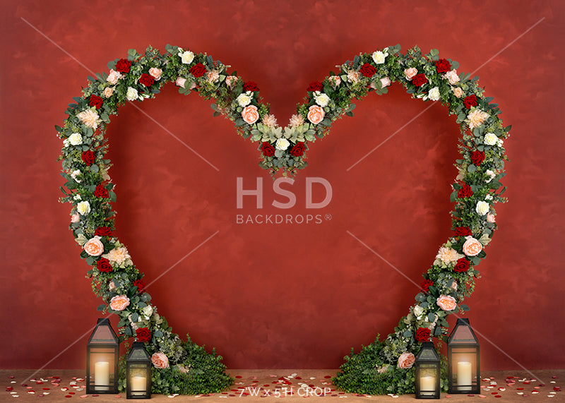 Floral Heart (lights) - HSD Photography Backdrops