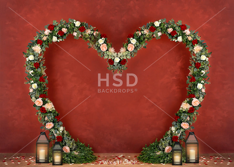 Floral Heart (lights) - HSD Photography Backdrops 