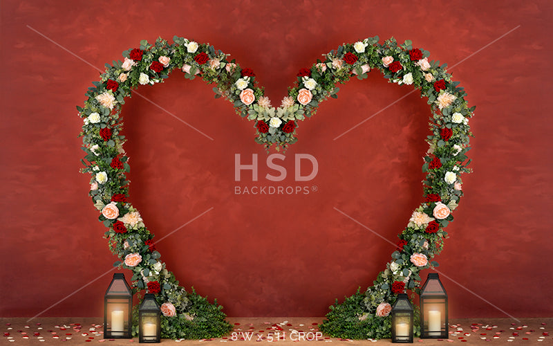 Floral Heart (lights) - HSD Photography Backdrops