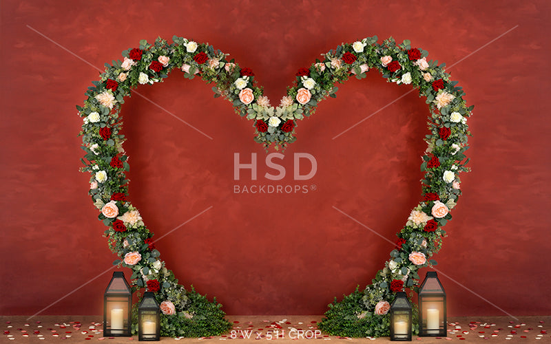 Floral Heart (lights) - HSD Photography Backdrops 