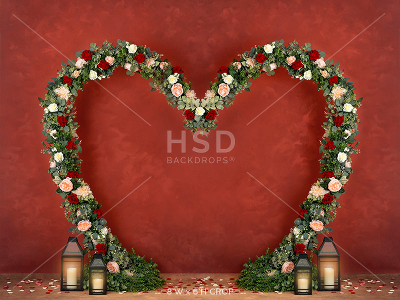 Floral Heart (lights) - HSD Photography Backdrops