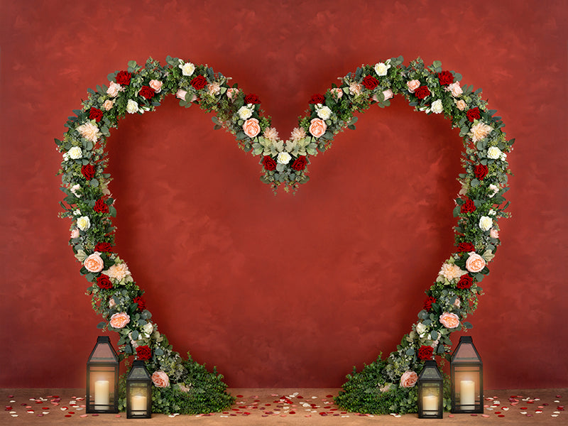 Floral Heart (lights) - HSD Photography Backdrops