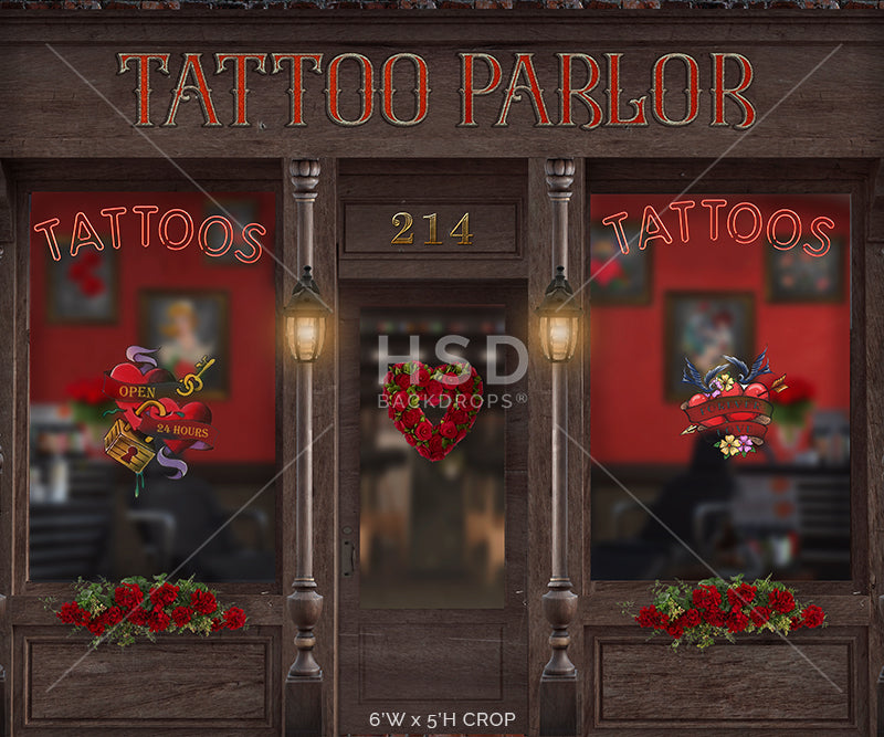 Tattoo Parlor Valentine's Day Photo Backdrop | Bad to the Bone