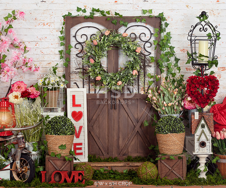 Valentine's Day Backdrop for Pictures | Love Blooms Here