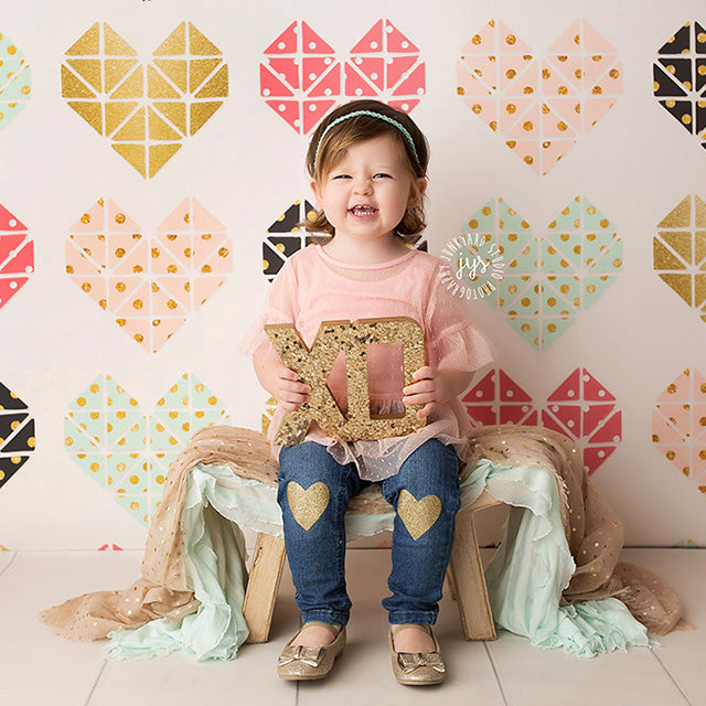 Geometric Hearts - HSD Photography Backdrops 