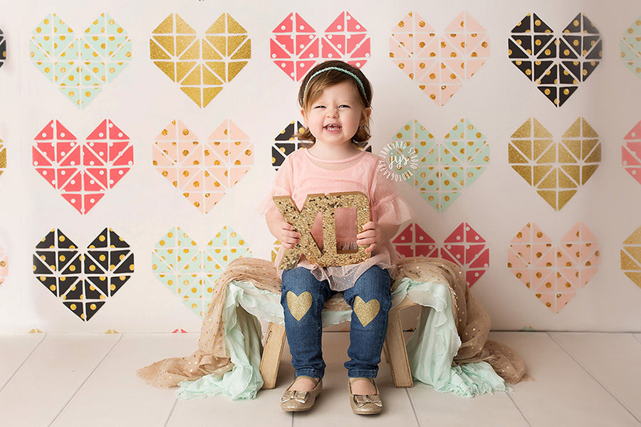 Geometric Hearts - HSD Photography Backdrops 