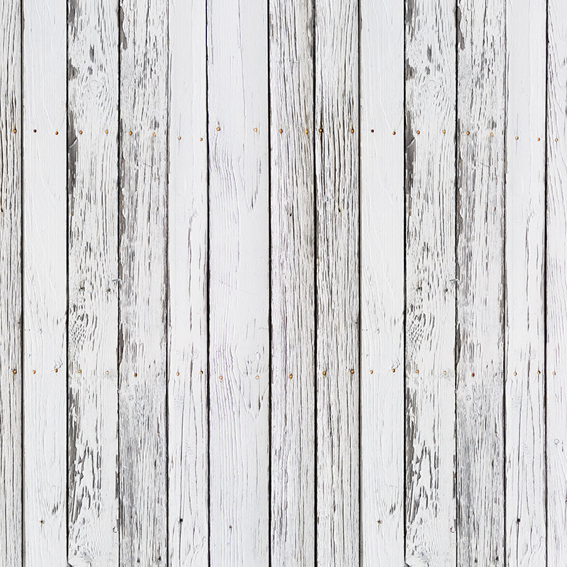 Weathered White Wood Floor Drop Floor Mat - HSD Photography Backdrops 