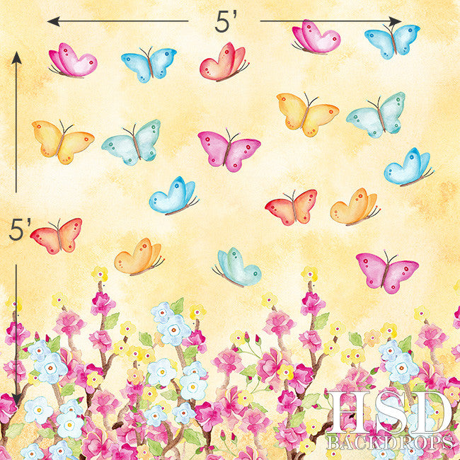 Butterfly Floral - HSD Photography Backdrops 