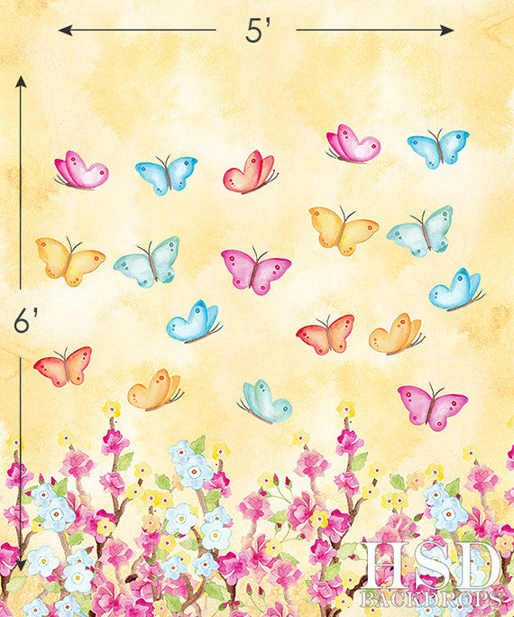 Butterfly Floral - HSD Photography Backdrops 