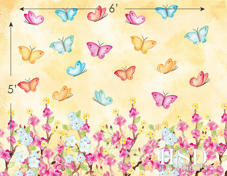 Butterfly Floral - HSD Photography Backdrops 