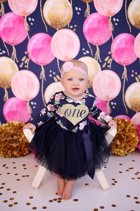 Birthday Balloons Girl - HSD Photography Backdrops 