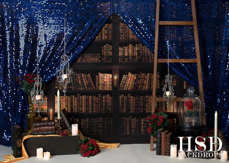 Beauty's Library Set Up - HSD Photography Backdrops 