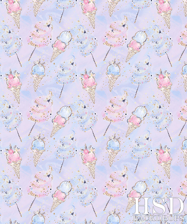 Photography Backdrop Background | Cotton Candy Ice Cream - HSD Photography Backdrops 