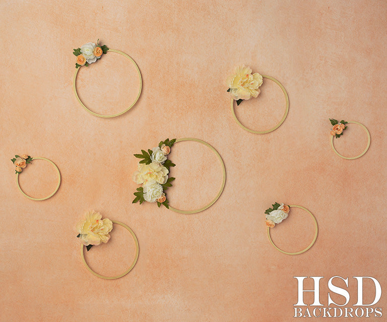 Peach Floral Hoops - HSD Photography Backdrops 