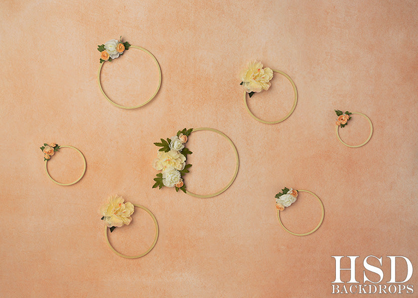 Peach Floral Hoops - HSD Photography Backdrops 