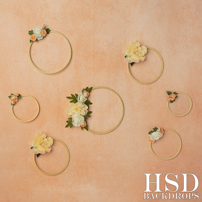 Peach Floral Hoops - HSD Photography Backdrops 