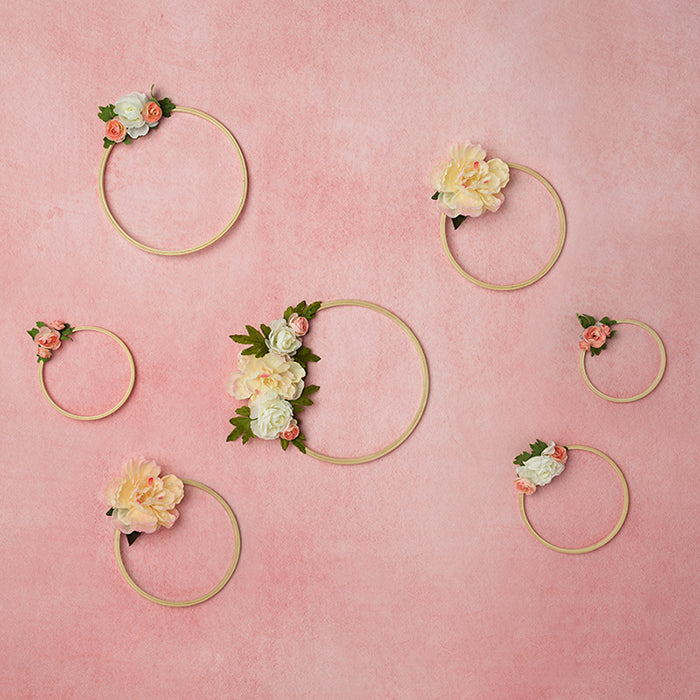 Pink Floral Hoop Wreaths Photography Backdrop Girls Photo Props – HSD ...