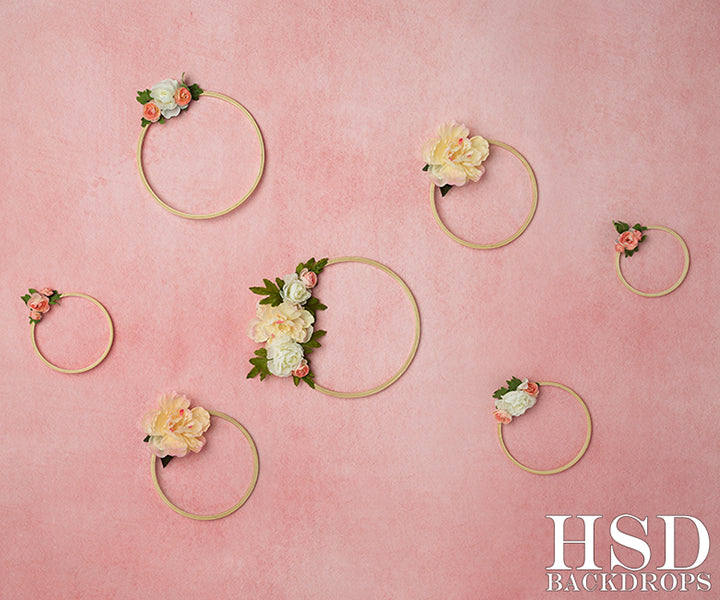 Pink Floral Hoops - HSD Photography Backdrops 