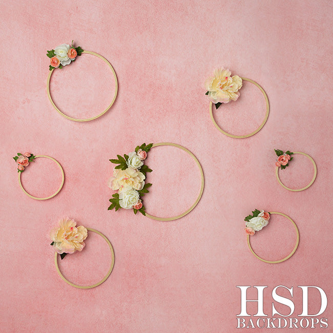 Pink Floral Hoops - HSD Photography Backdrops 