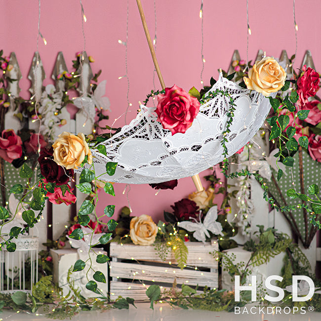 Umbrellas and Blooms - HSD Photography Backdrops 