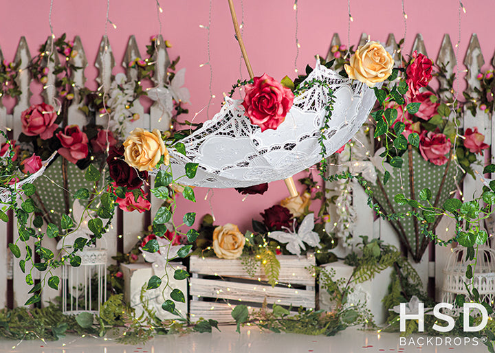 Umbrellas and Blooms - HSD Photography Backdrops 