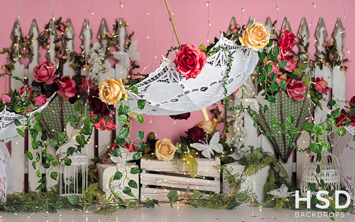 Umbrellas and Blooms - HSD Photography Backdrops 
