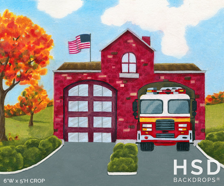 Fire Station - HSD Photography Backdrops 