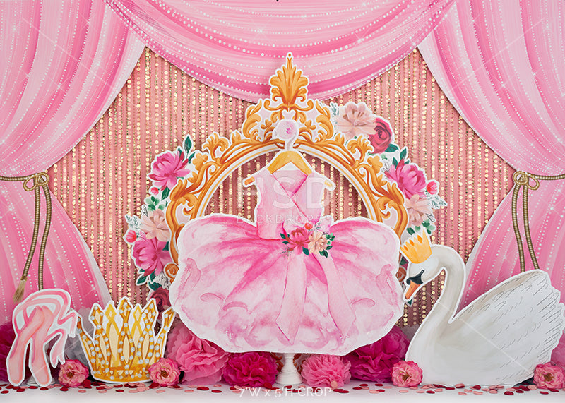 Ballet Backdrop Swan Princess. Ballerina Birthday Party Backdrop 